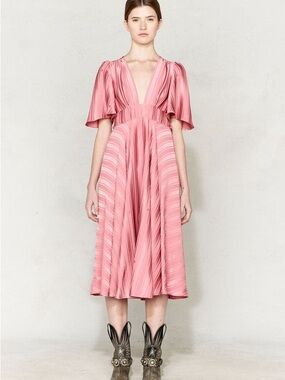 Golden Goose Hana Striped Crepe and Satin Made in Italy
